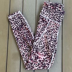 BEBE Sport Pink Leopard Workout Leggings